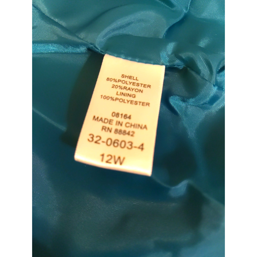 Denim 24/7 Women's Blazer Dark Blue Green Size 12W Long Sleeve Career Business - Picture 6 of 8